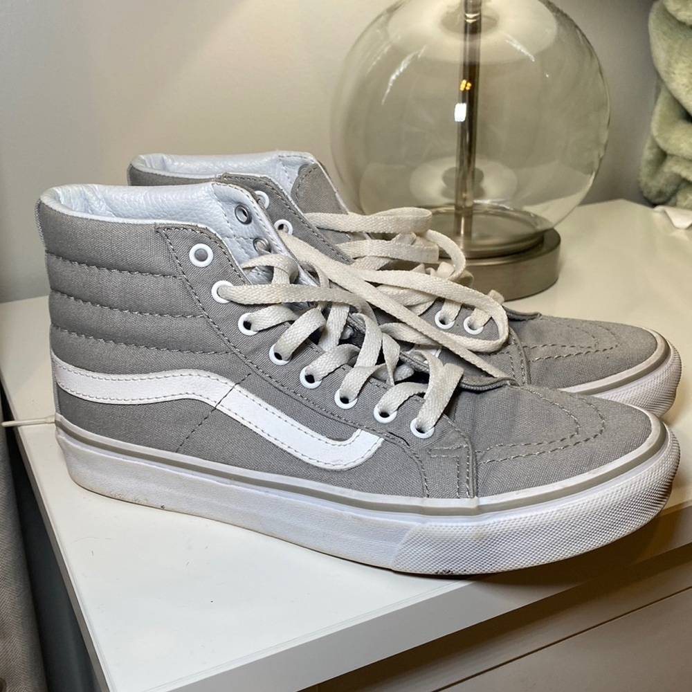 Vans Sk8-Hi Sneakers in Light Gray and White